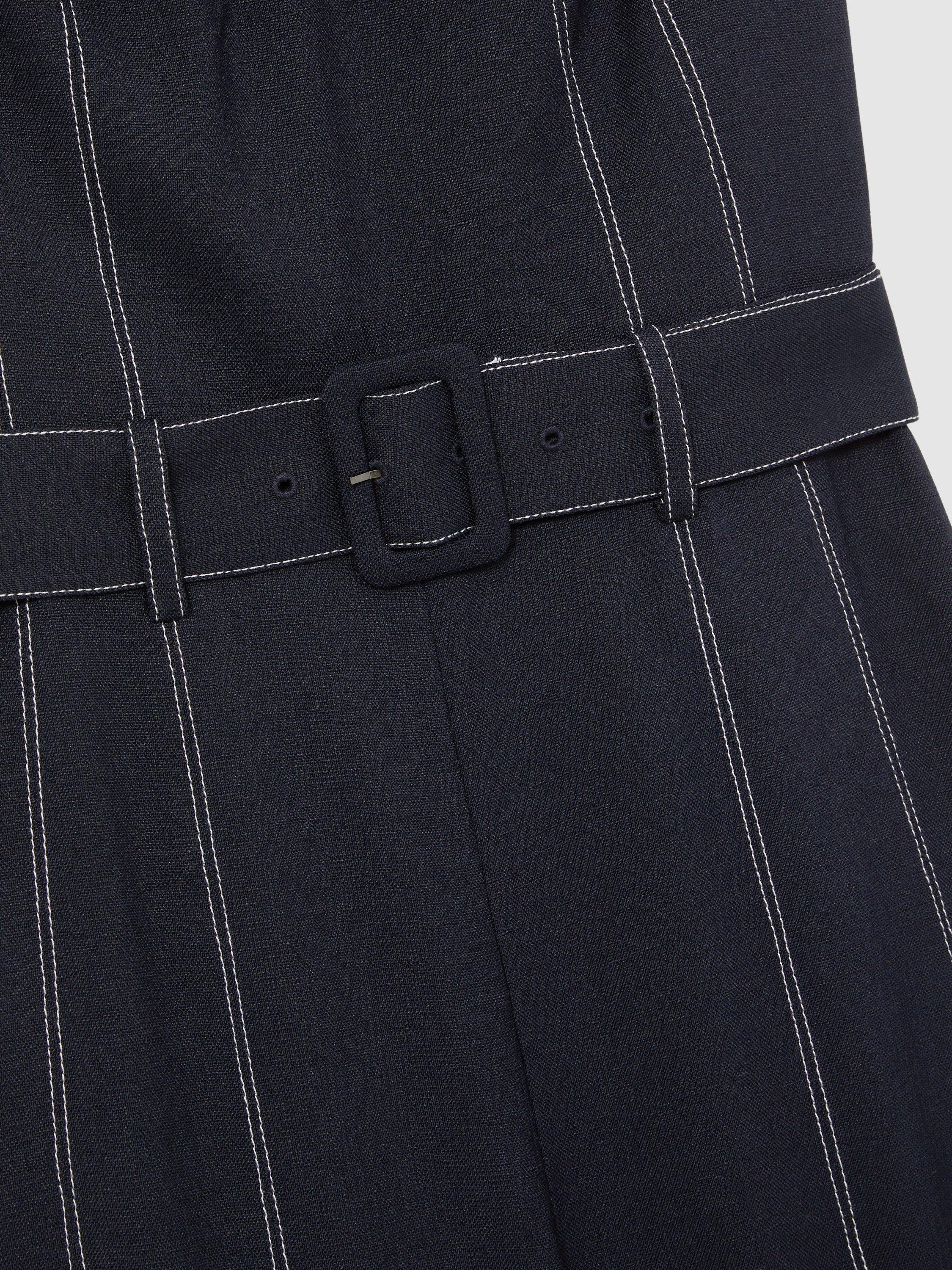 Product image 2 of 5, which shows Reiss Fianna Square Neck Sleeveless Jumpsuit, Navy, 6