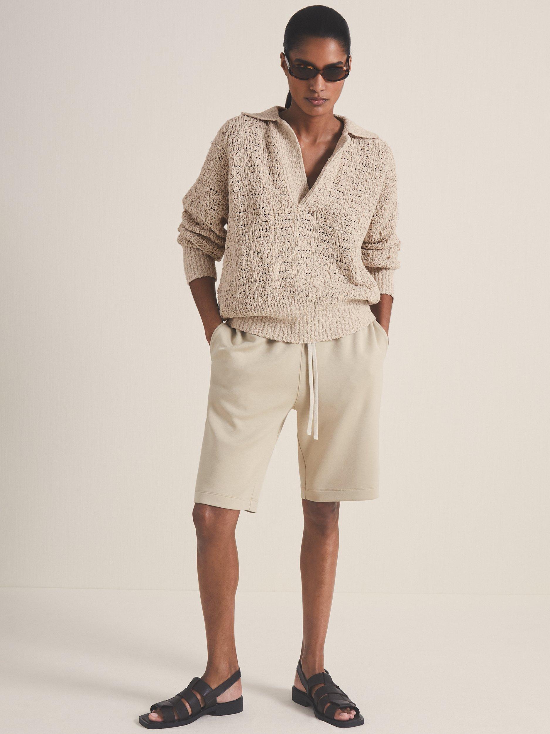 Reiss Les 100 Ciels Hunter Knit Jumper, Grey