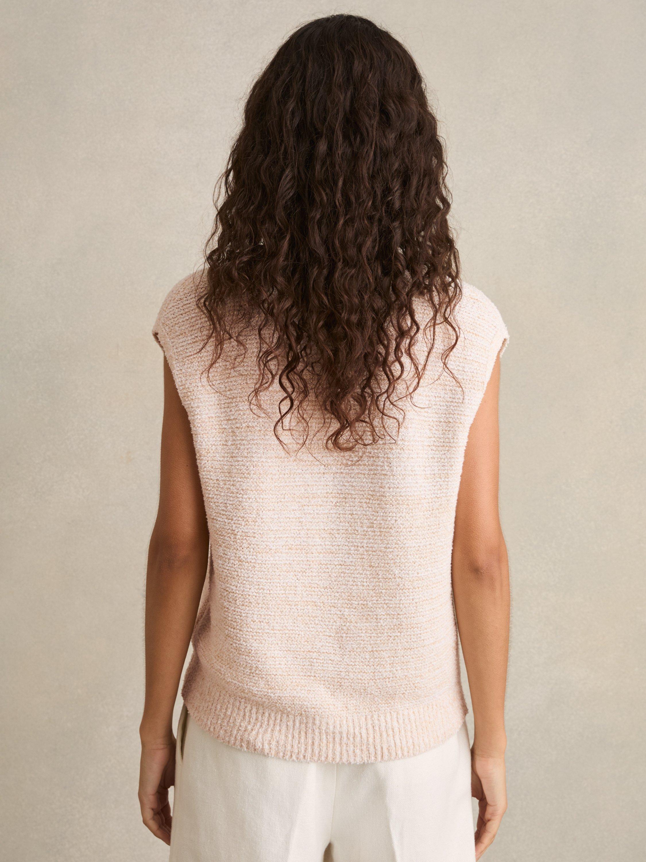 Product image 2 of 5, which shows Reiss Lily Textured Sleeveless Top, Ivory, XS