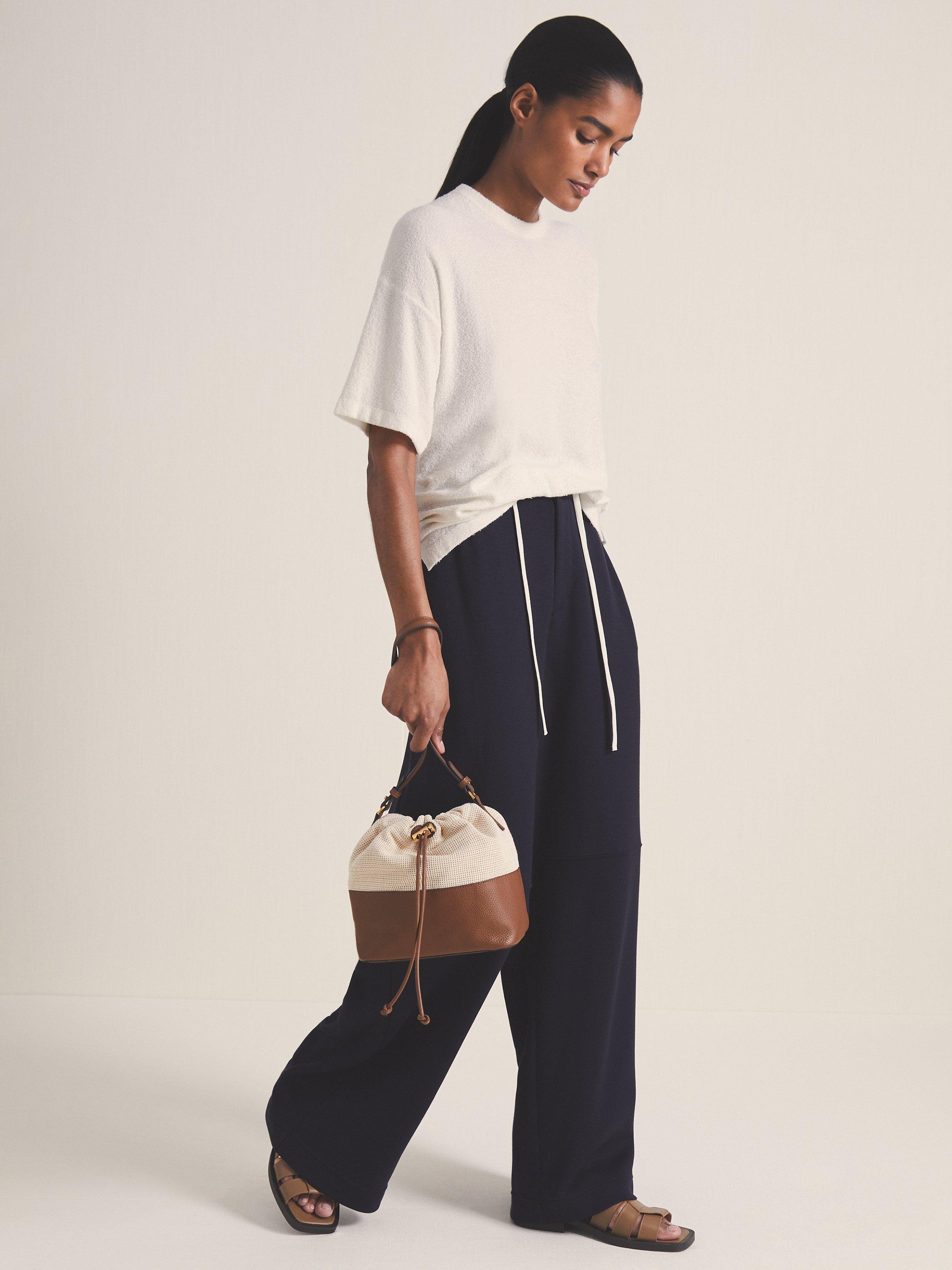 Product image 1 of 4, which shows Reiss Les 100 Ciels Lowen Regular Fit Knit T-Shirt, Ivory, XS