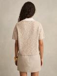 Reiss Sam Textured Knit Top, Beige/Multi