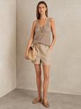 Reiss Ashby Pure Linen Shorts, Neutral