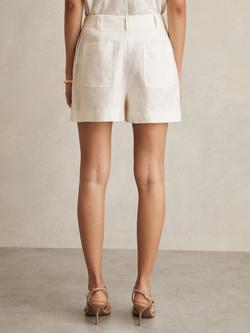 Reiss Ashby Pure Linen Shorts, White - view 2, White