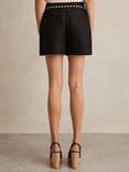 Reiss Fawn Linen Shorts, Black