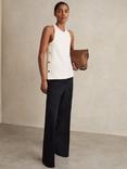 Reiss Cosmo Stud Detailing Top, Ivory