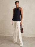 Reiss Cosmo Stud Detailing Top, Navy