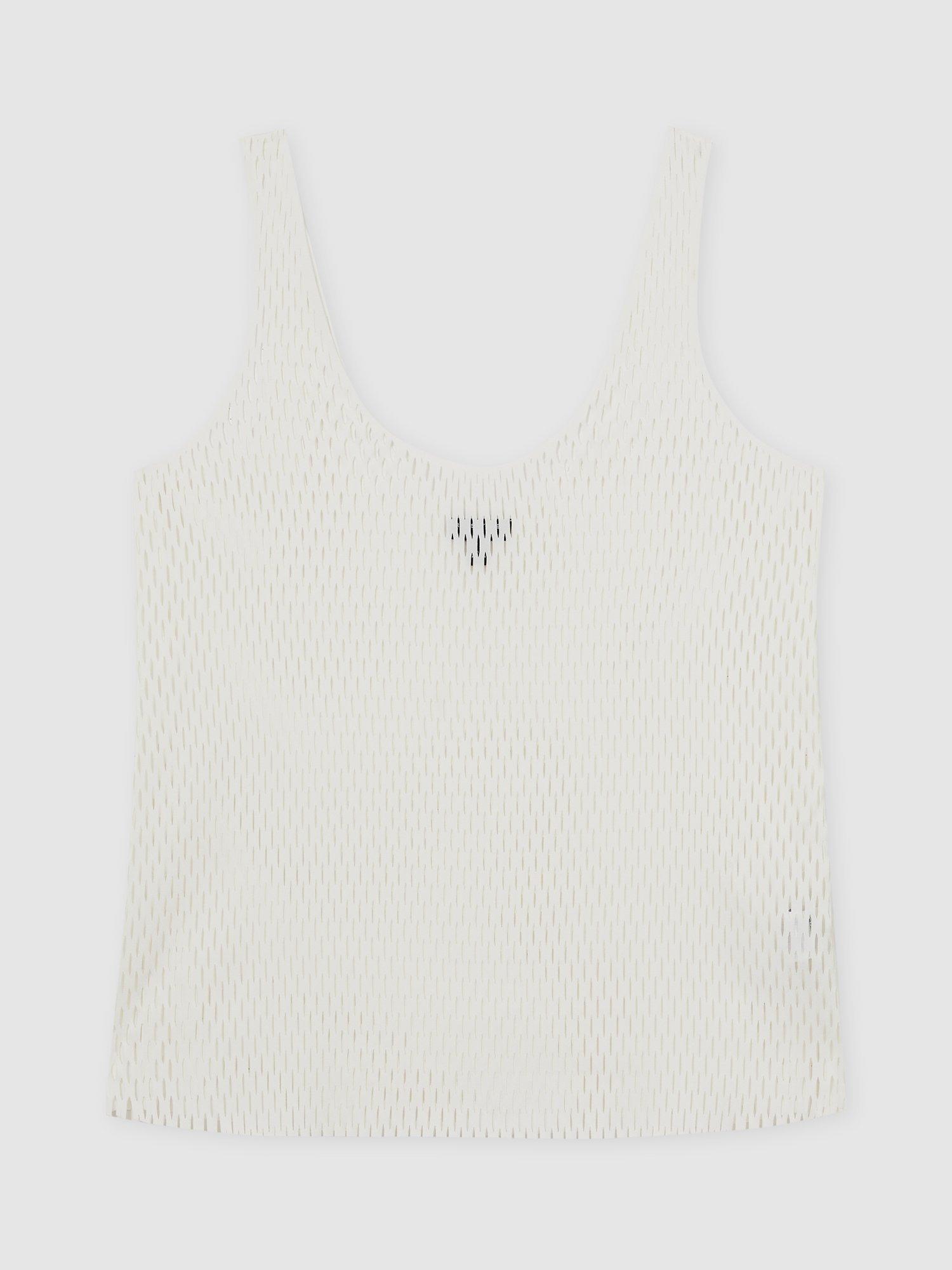 Product image 3 of 5, which shows Reiss Atelier Isabelle Open Weave Top, Cream, 6