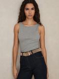 Reiss Lara Tank Top, Grey Marl