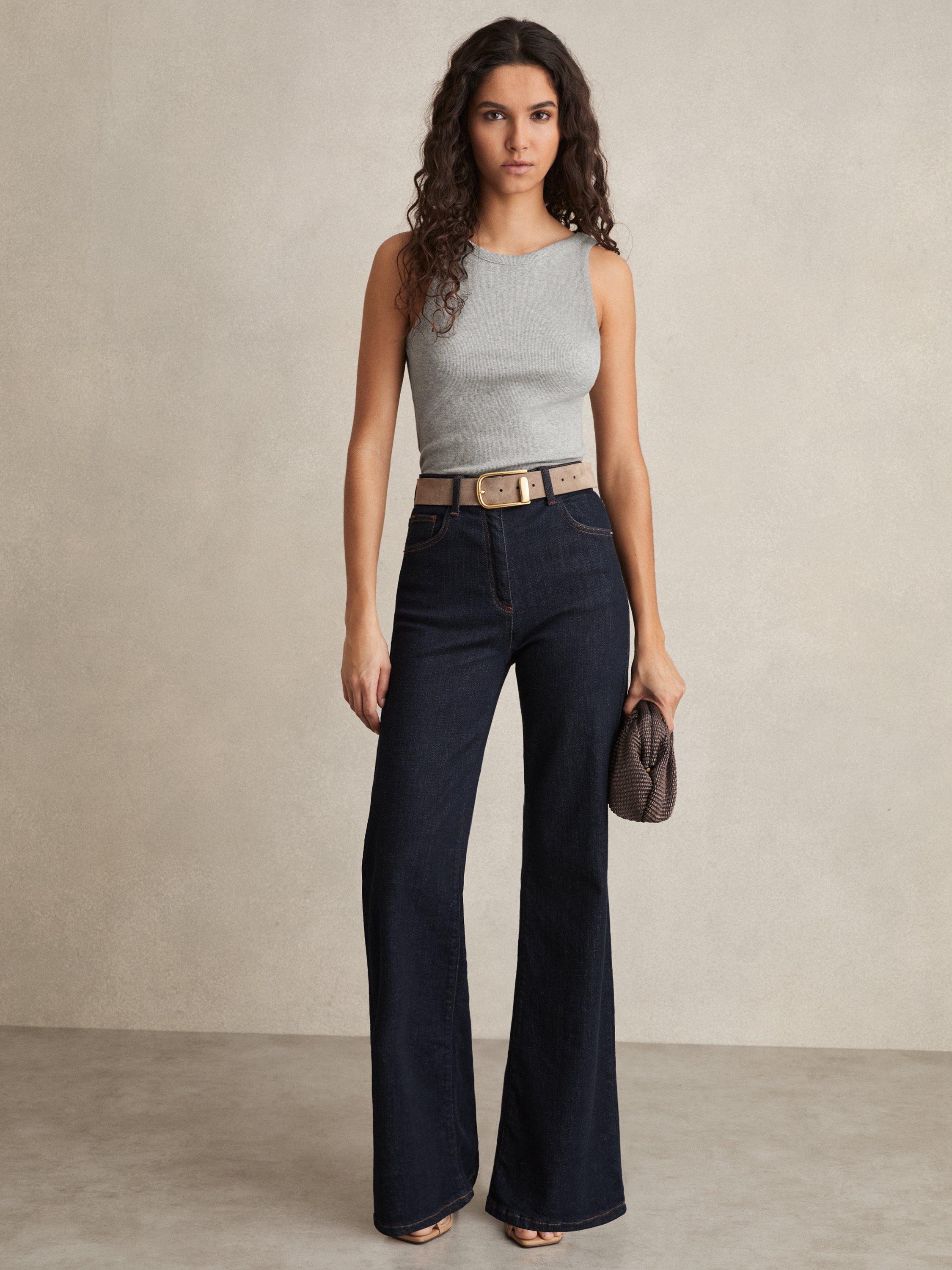 Product image 4 of 5, which shows Reiss Lara Tank Top, Grey Marl, XS