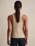 Reiss Lyra Cowl Neck Sleeveless Top, Camel
