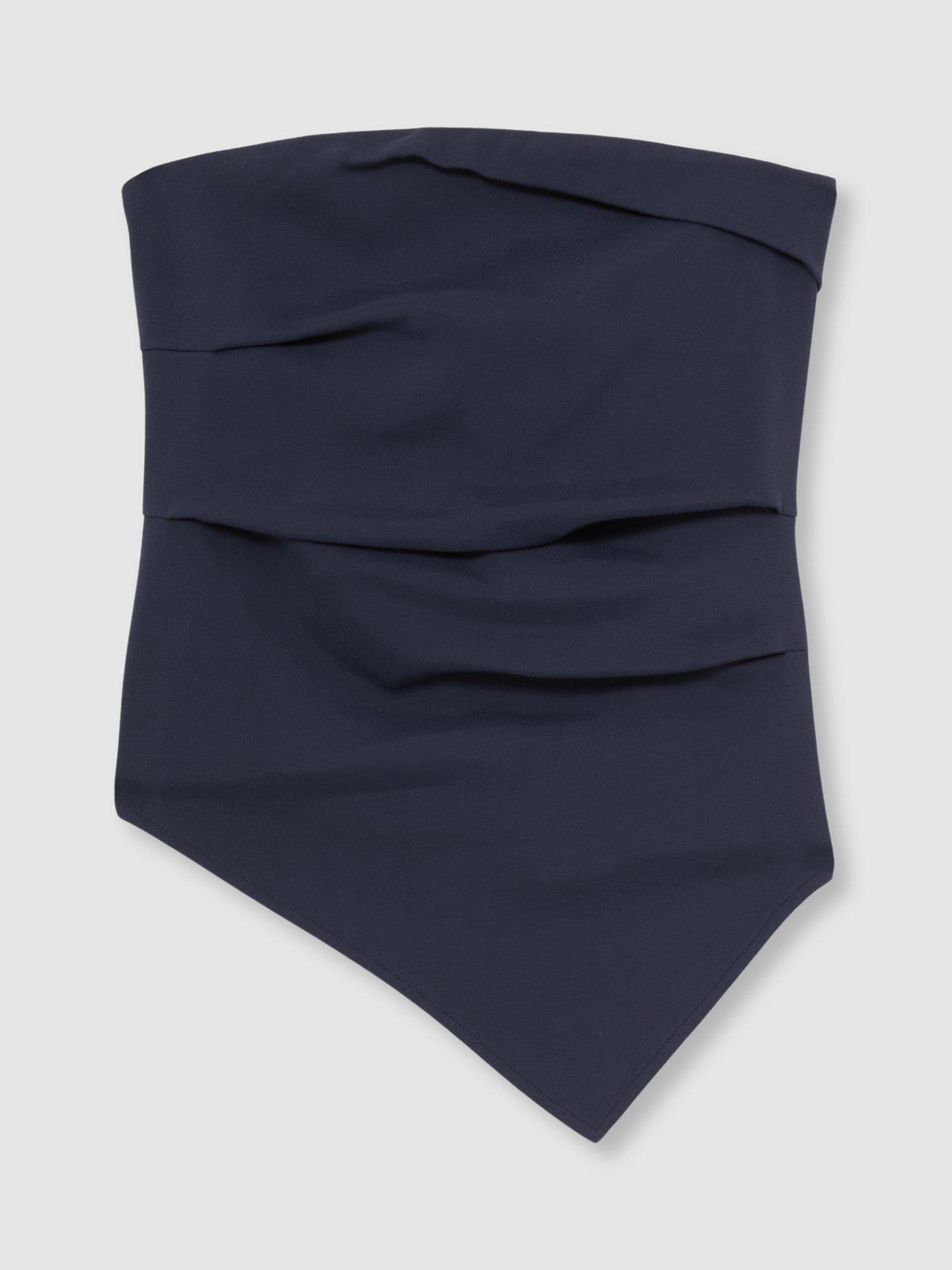 Product image 3 of 5, which shows Reiss Millie Bandeau Asymmetric Top, Navy, 8