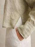 Reiss Nina Pure Linen Shirt, Sage