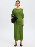 SELECTED FEMME Short Sleeve Open Knit Midi Dress, Green