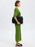 SELECTED FEMME Short Sleeve Open Knit Midi Dress, Green