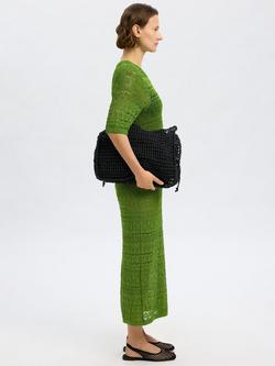 Selected Short Sleeve Open Knit Midi Dress containing LENZING™ ECOVERO™ Viscose - view 2, Spindle Tree