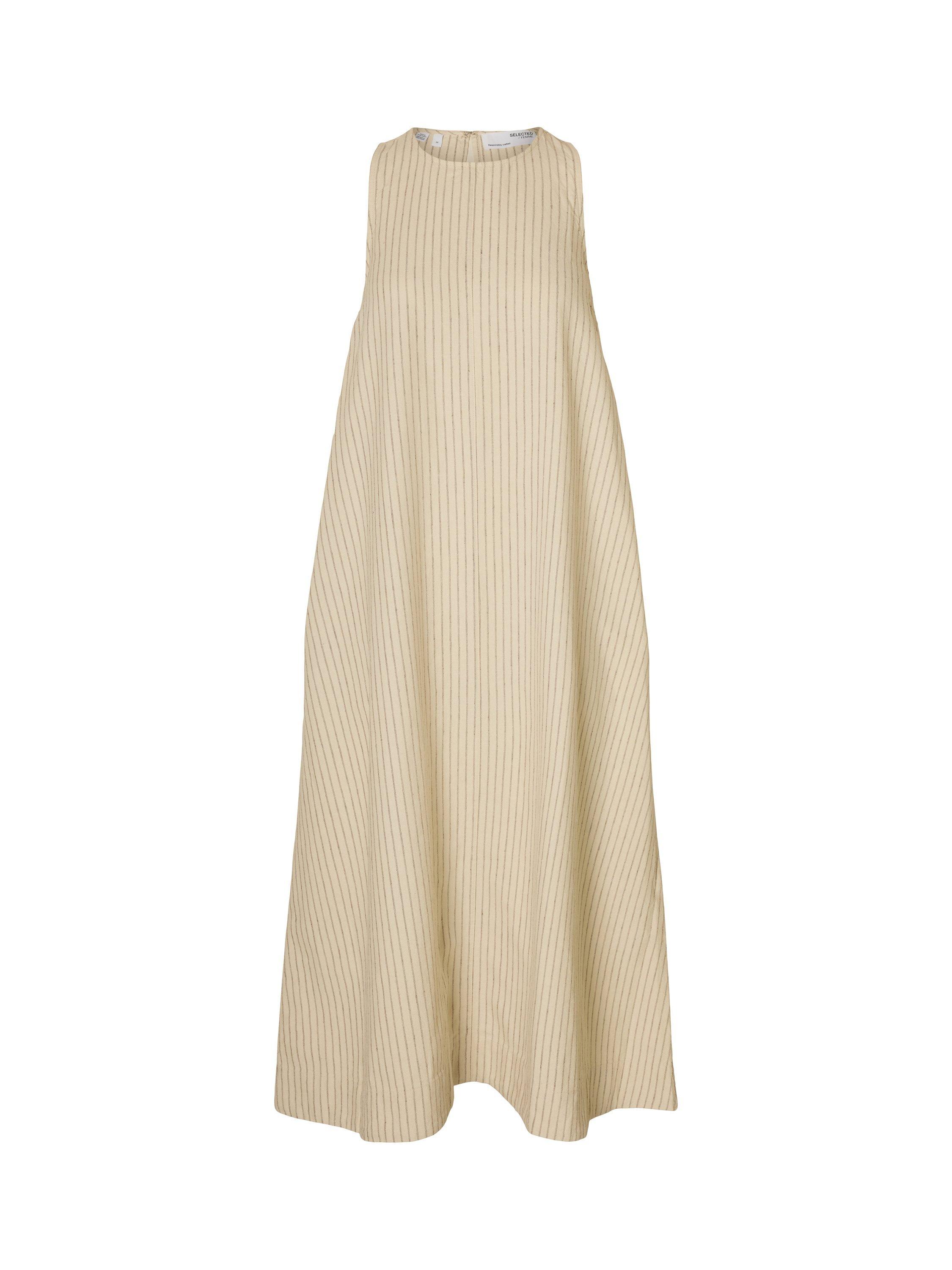 Product image 6 of 8, which shows Selected Johanna Stripe Sleeveless Dress, Birchx, 34