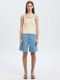 Selected Jenny Seamless Ribbed Tank Top, Snow White
