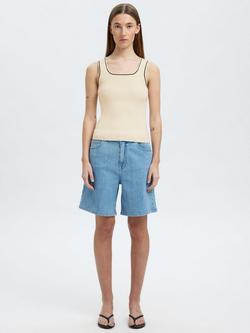 Selected Jenny Seamless Ribbed Tank Top containing LENZING™ ECOVERO™ Viscose - view 2, Snow White