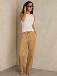 Reiss Clement Tie Detail Trousers, Tan