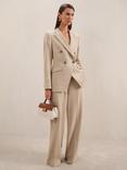 Reiss Devon Linen Blend Trousers, Neutral
