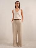 Reiss Devon Linen Blend Trousers, Neutral
