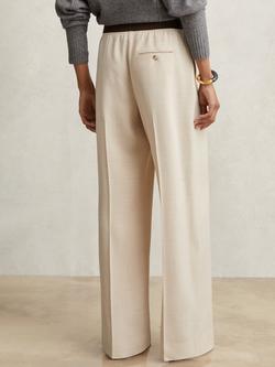 Reiss Wilde Contrast Elasticated Waist Wide Leg Trousers - view 2, Neutral