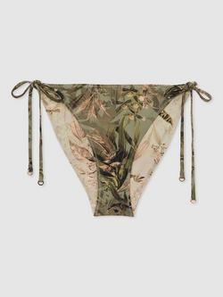 Reiss New York Botanical Gardens Thia Botanical Print Bikini Bottoms, Khaki - view 2, Khaki