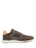 Dune Teffy Suede Blend Lace Up Running Trainers, Brown