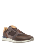 Dune Teffy Suede Blend Lace Up Running Trainers, Brown
