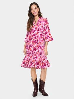 Saint Tropez Eda Floral Tiered Dress, Pink/Multi, Pink/Multi