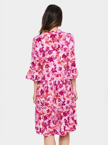 Saint Tropez Eda Floral Tiered Dress, Pink/Multi - view 2, Pink/Multi