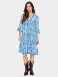 Saint Tropez Eda Animal Print Tiered Dress, Blue/White