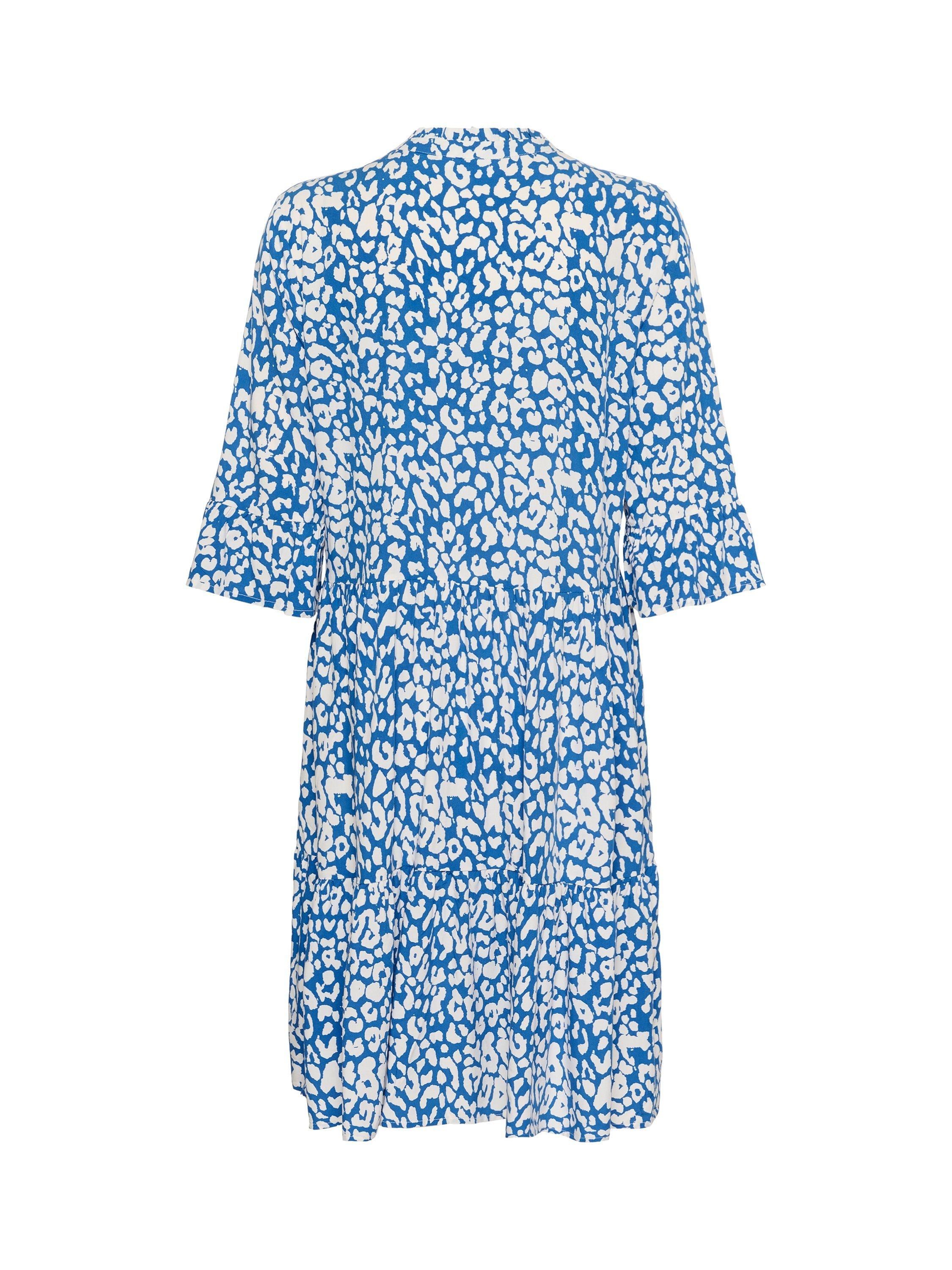 Product image 6 of 6, which shows Saint Tropez Eda Animal Print Tiered Dress, Blue/White, M