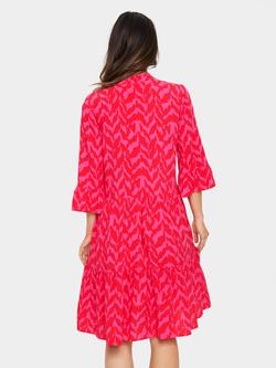 Saint Tropez Eda Abstract Tiered Dress, Pink/Multi - view 2, Pink/Multi