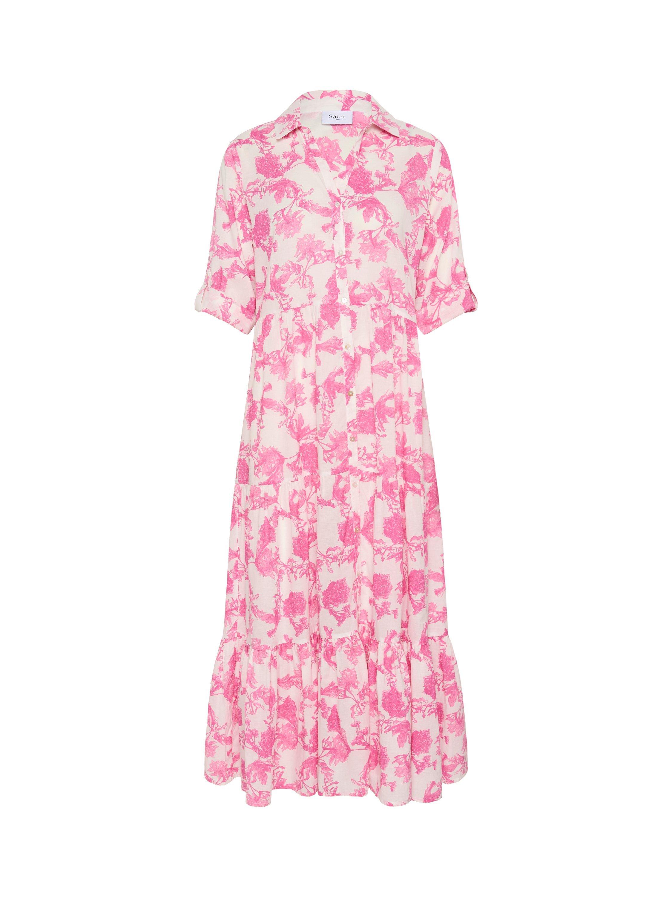 Product image 3 of 4, which shows Saint Tropez Zus Floral Maxi Dress, Pink/White, XS