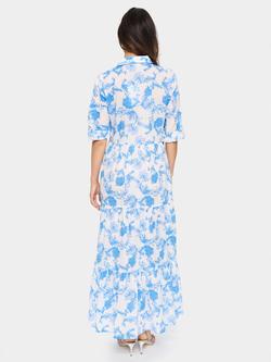 Saint Tropez Zus Floral Maxi Dress - view 2, Blue/White