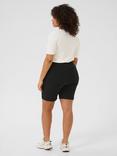KAFFE Curve Nana Tie Waist Shorts, Black Deep