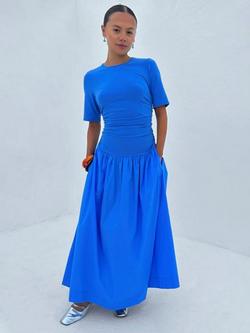 Never Fully Dressed Grace Drop Waist Maxi Dress, Cornflower Blue, Cornflower Blue