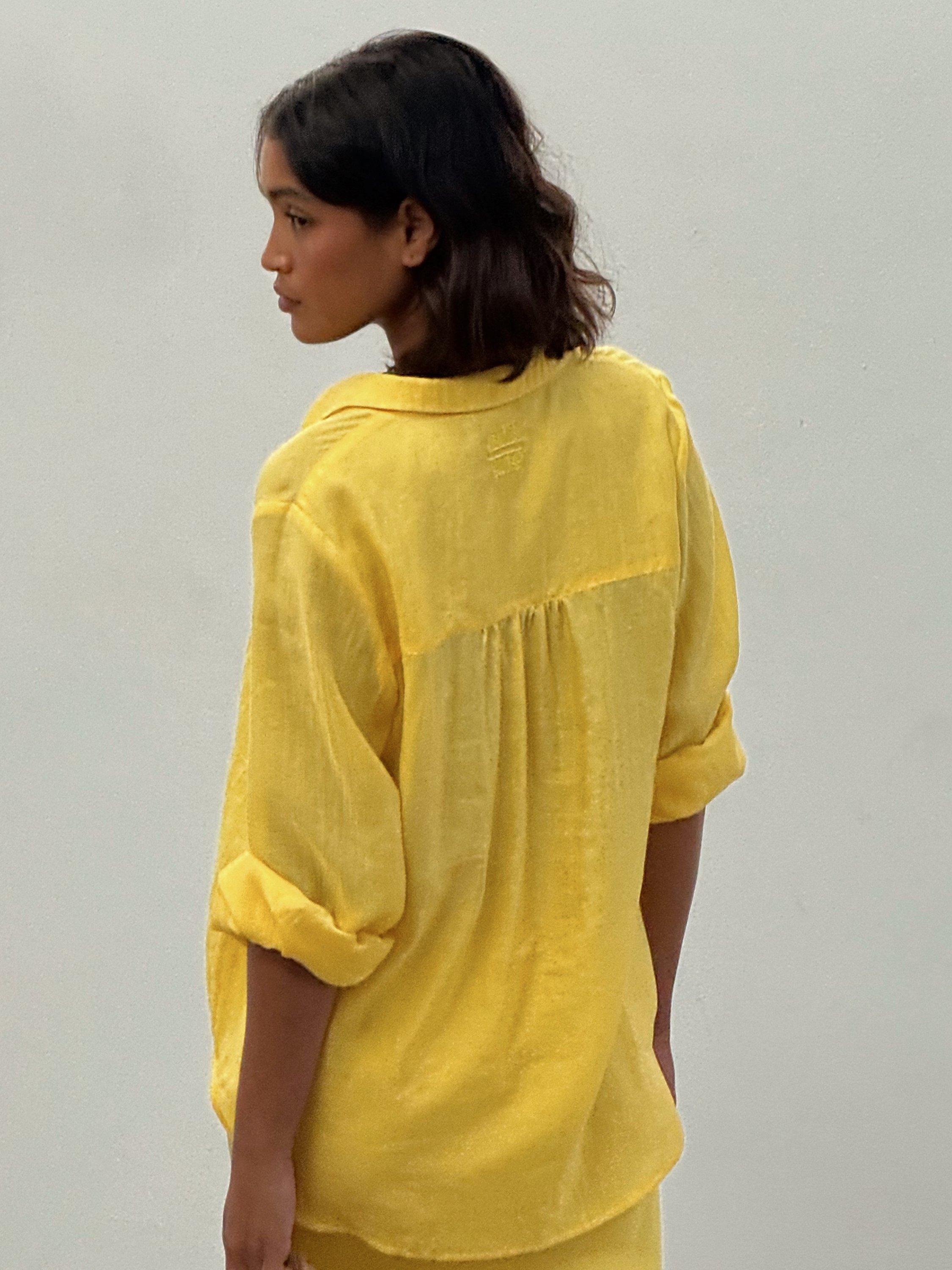 Product image 3 of 5, which shows Never Fully Dressed Miley Semi Sheer Shirt, Yellow, 6