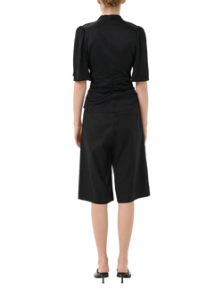 Gestuz Bianca Fitted V-Neck Blouse, Black - view 2, Black