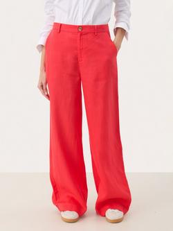 Part Two Ninnes Linen Relaxed Straight Leg Trousers, Bittersweet
