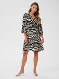 KAFFE Pedra Zebra Print Dress, Natural/Multi