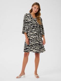 KAFFE Pedra Zebra Print Dress, Natural/Multi, Natural/Multi