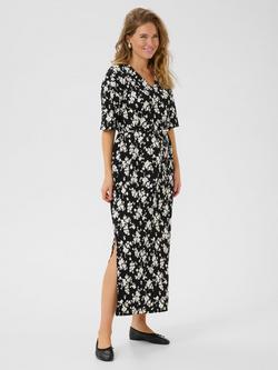 KAFFE Ivanna Floral Midi Dress, Black - view 2, Black