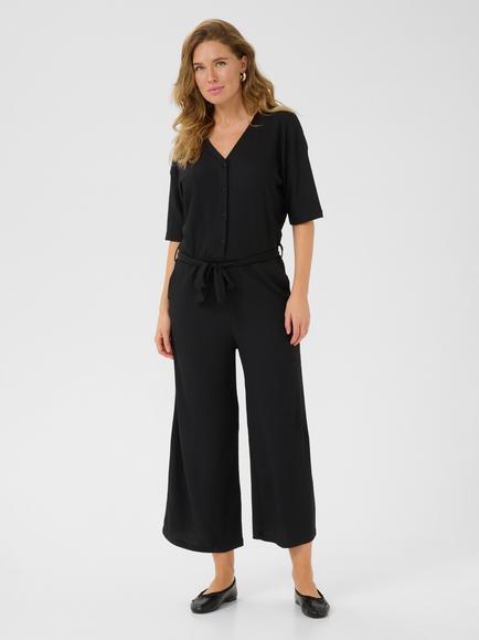 KAFFE Ivanna Cropped Jumpsuit, Black Deep, Black Deep