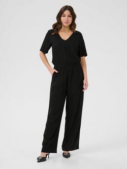 KAFFE Milia Short Sleeve Jumpsuit, Black