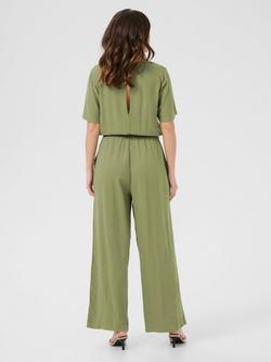KAFFE Milia Short Sleeve Jumpsuit - view 2, Mid Green