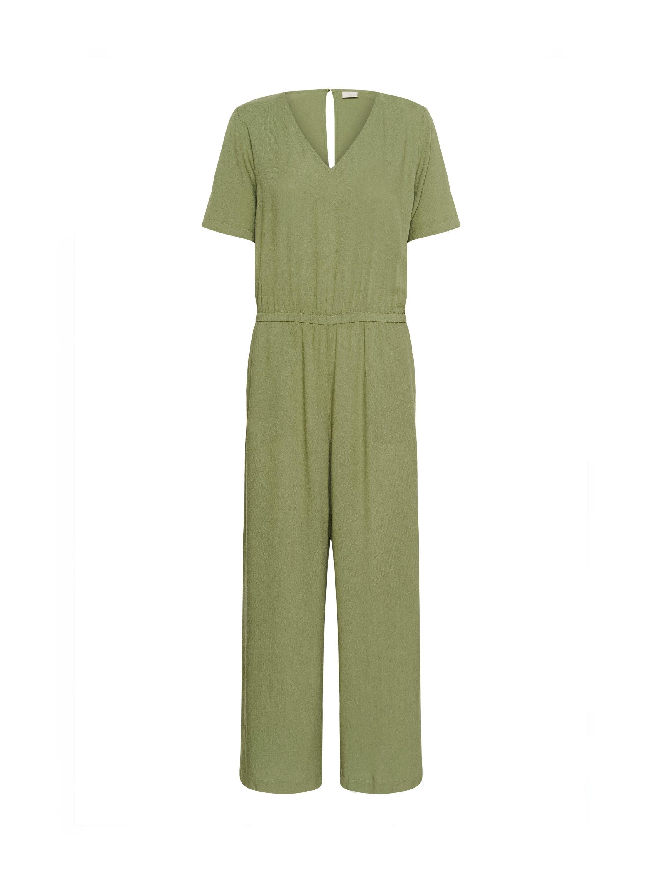 Product image 3 of 4, which shows KAFFE Milia Short Sleeve Jumpsuit, Mid Green, 8
