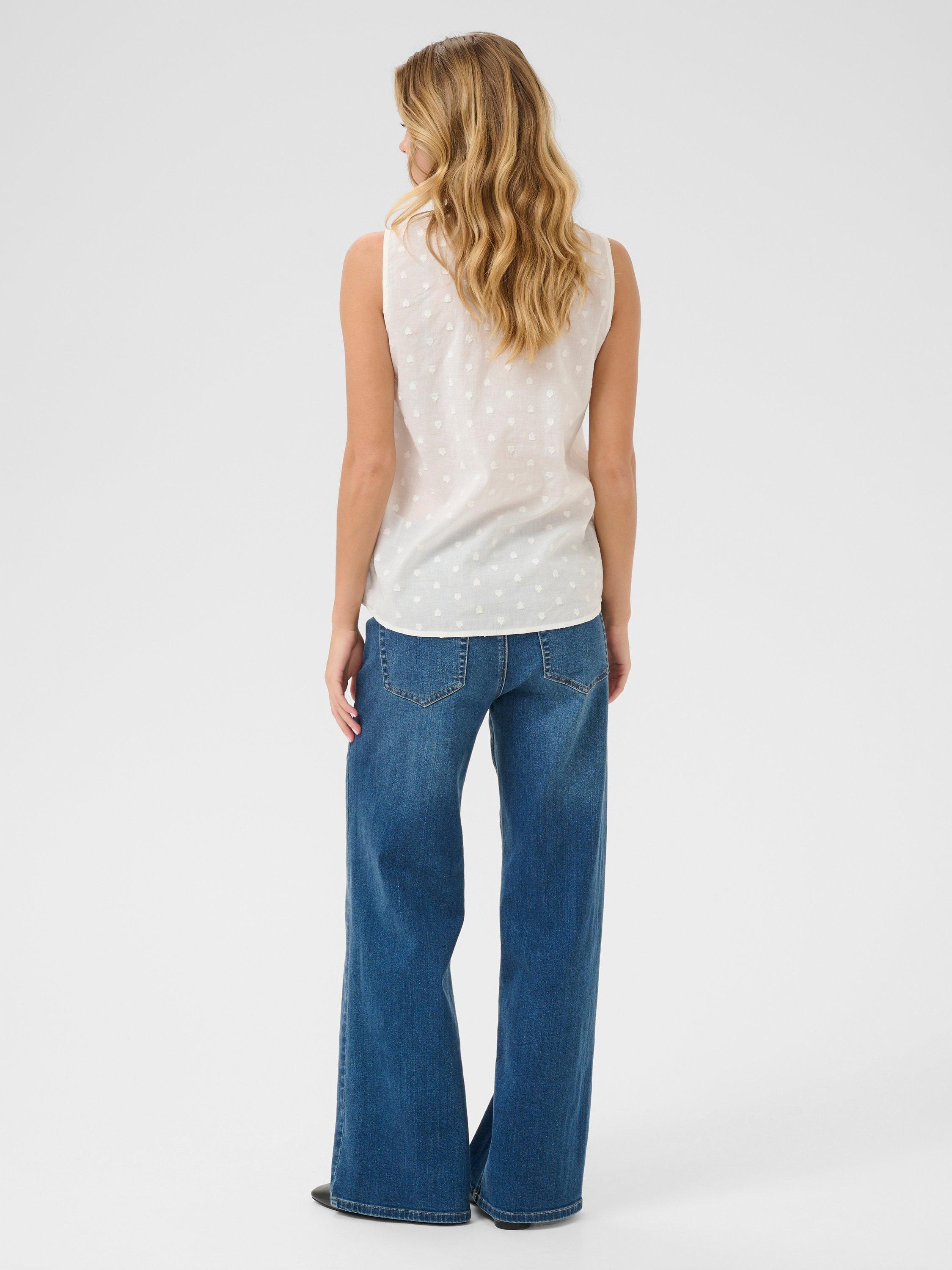 Product image 2 of 5, which shows KAFFE Jolia Sleeveless Top, Chalk, 8