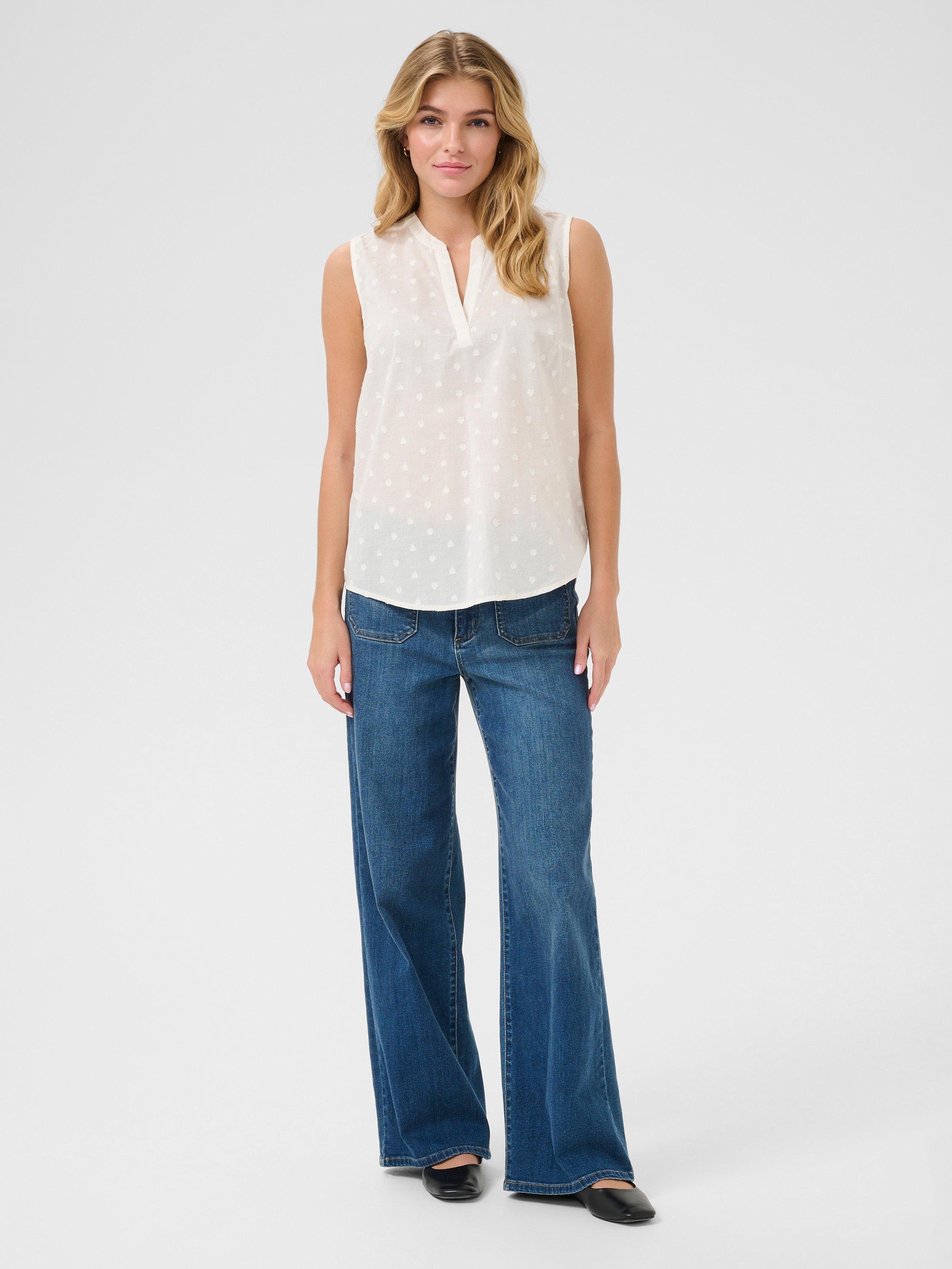 Product image 3 of 5, which shows KAFFE Jolia Sleeveless Top, Chalk, 8